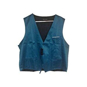 Barry Wang Mens 3XL Blue Vest Formal Vest New